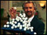 Noel Edmonds with Lottery balls