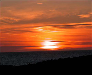 A sunset at Porthcawl during a recent visit that John Waddington made from Italy