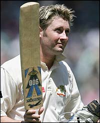 Michael Clarke leaves the field