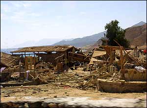 Bomb blast scene in the Ras al-Shitan camps