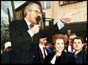 John Major on soapbox with Norma in crowd