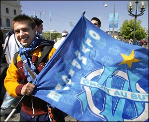 Marseille fans are also out in force ahead of the first European showpiece final of the season