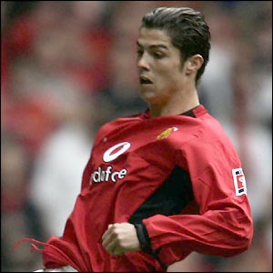 Cristiano Ronaldo catches the eye for Man Utd in the first-half with his golden boots and flashes of skill