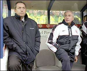 Joint Liverpool managers Gerard Houllier and Roy Evans 