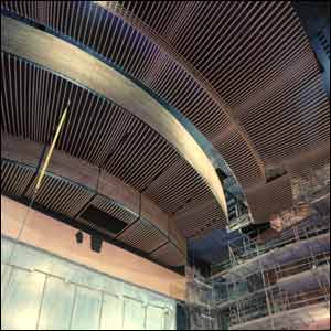 The arched roof inside the Wales Millennium Centre