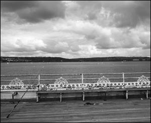 This moody shot of Mumbles Pier, Swansea, was sent by Alex Holliday