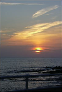 Sunset over Cardigan Bay, taken at the foot of Constitution Hill, Aberystwyth, by Philip Whitehouse