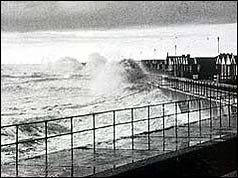 Huge waves lash the east coast of Britain