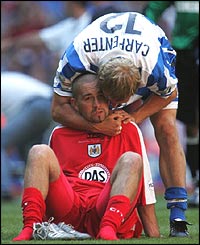 Christian Roberts of Bristol City and Richard Carpenter