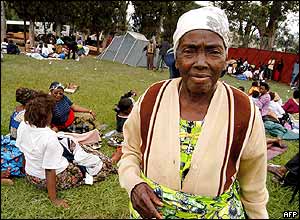 Displaced civilians under UN protection in Bukavu