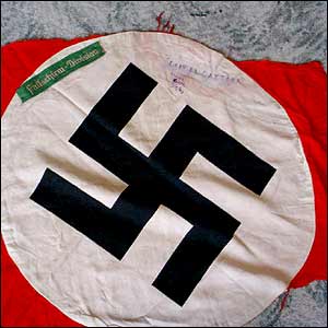 A Nazi flag which Bob took from an enemy tank in Africa