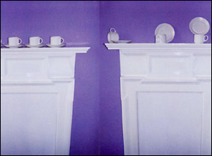 China arranged on a mantelpiece