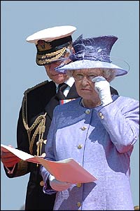 The Queen and the Duke of Edinburgh at the Commonwealth War Graves Cemetery at Bayeux