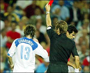 Initially Russia's defenders struggle to cope with wave after wave of Spanish attack 