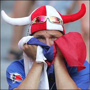 Russian fans arrive in good voice but it looks as though their stay in Portugal will be brief