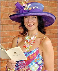 Avis Lilly sporting a purple hat with carefully matched accessories