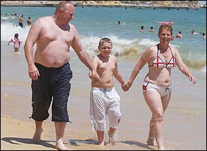 Family on Algarve beach