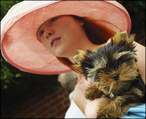 A woman with her pet dog