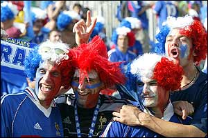 The French fans look confident before the match