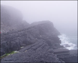 Mists on the path at Castlemartin Range West in Pembrokeshire, sent by Dave Perry, from Pembroke
