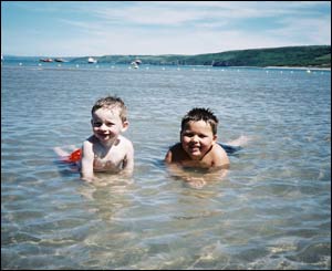 Sarah Elliott, from Cardiff, sent this picture of her son Sam (three) and his friend Zack (five) enjoying the sunshine in New Quay in Ceredigion