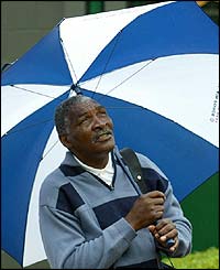 Richard Williams, father of Venus and Serena looks up at the overcast sky