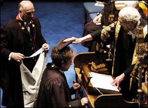 Bob Dylan receives his degree