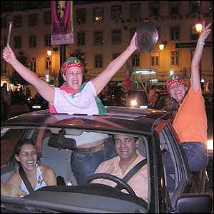 The Portuguese celebrate