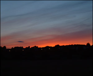 The sunset over Cardiff, sent in by Kevin Dwyer from Llandaff North