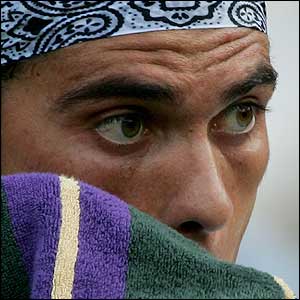 Philippoussis towels himself down