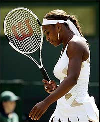 Serena Williams shows her disappointment