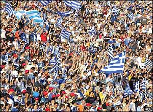 Crowds in Athens on Tuesday
