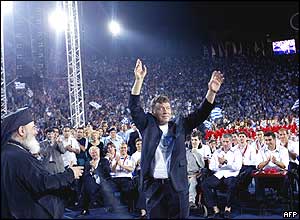 Otto Rehhagel at the stadium