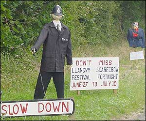 Scarecrow policeman