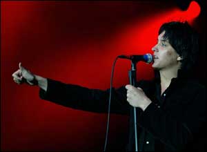 Julian Casablancas of The Strokes, Sunday's headline act