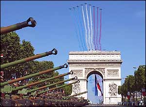 French Alphajets over Arc de Triomphe