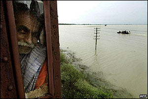 Man on train in Bihar