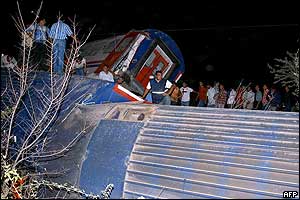 Scene of the crash in Sakarya, north-western Turkey 