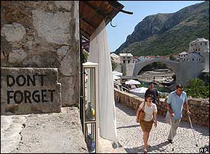 A Bosnian war veteran visits the bridge