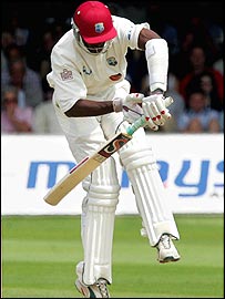 Banks came in after the dismissal of Ridley Jacobs for 32 by Matthew Hoggard