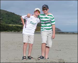 William and Tom at Poppitt Sands, nr St Dogmaels, sent by Hugh Sims
