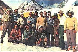 Members of the Italian-led team in 1954