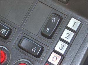 Photo of ramp button on Barcelona bus