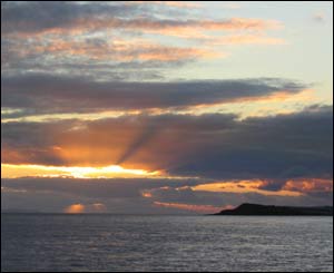 Sunset in the Bristol Channel, with Sully Island in the foreground (Christopher Ware)