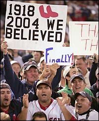 The long suffering Red Sox fans finally taste the glory of a World Series win