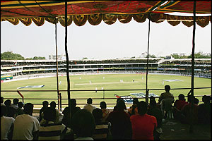 A view from the stands in Nagpur as the Indian crciket fans watch their team suffer