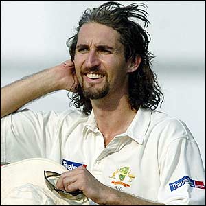 Gillespie celebrates his bowling performance