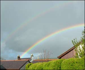 Two rainbows above Y Felinheli, North Wales, sent in by Meilyr Gwilym