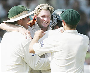 Michael Clarke stars with the ball as well as the bat as he gets his first Test wicket
