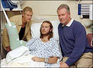 John Stace and his parents